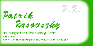 patrik rasovszky business card